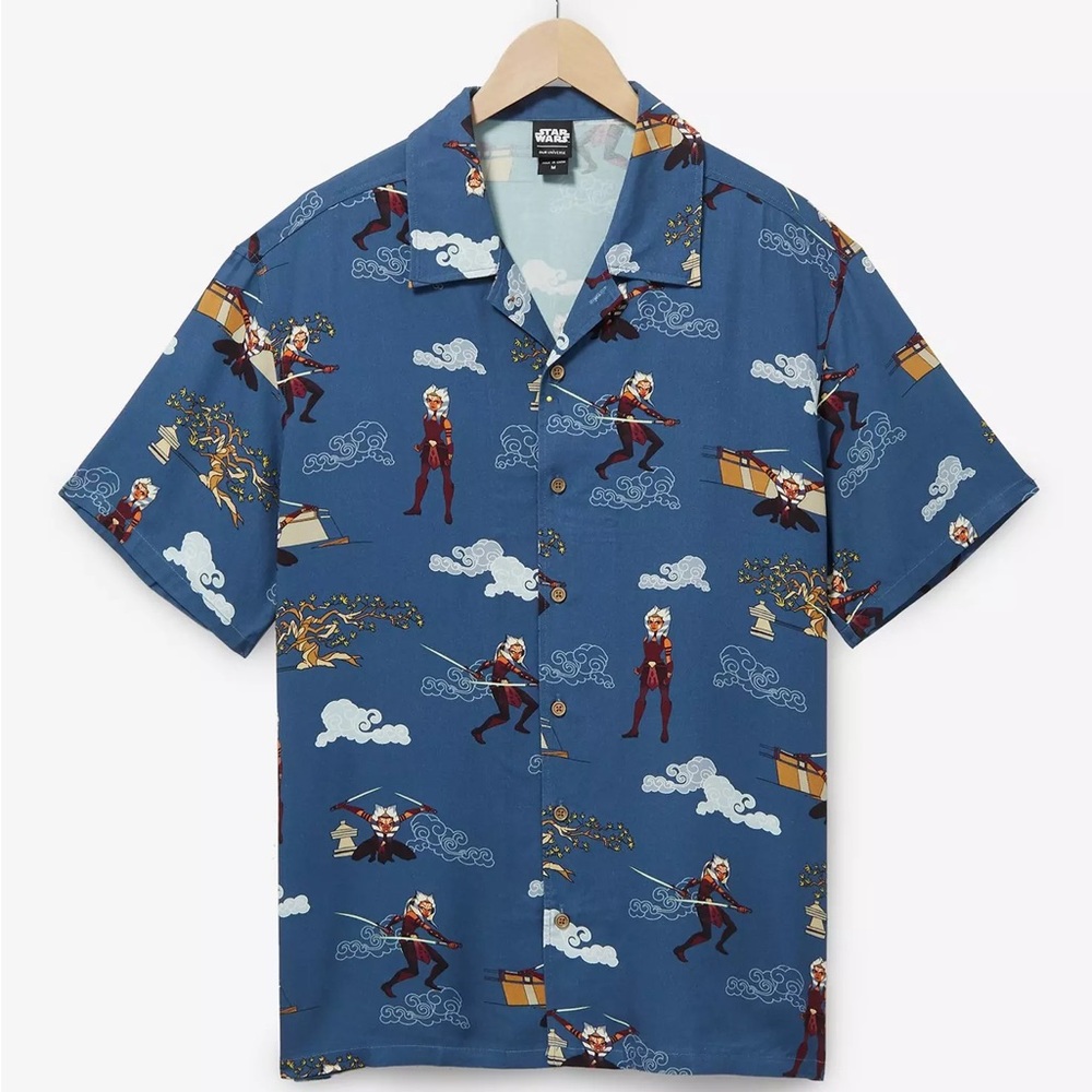Unisex Star Wars Ahsoka Tano Poses Allover Print Woven Button-Up BoxLunch